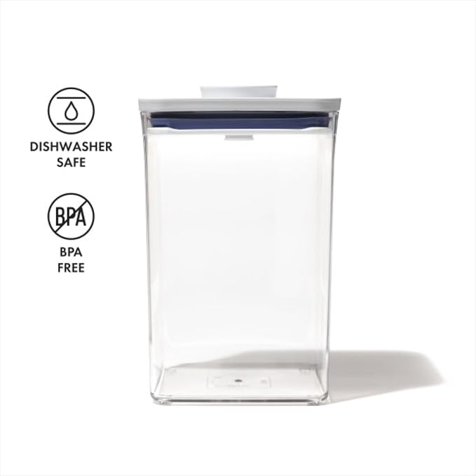 OXO Good Grips POP Container, Airtight Food Storage for Pantry, 4.4 Qt | One-push Airtight Seal, Store Dry Goods like Flour, Sugar or Pasta, Stackable, Dishwasher safe, Big Square Medium Shape - Image 9