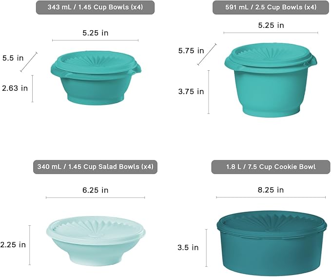 Tupperware Heritage Collection, New 36 Piece Food Storage Container Set in Vintage Green, Dishwasher Safe and BPA Free (18 containers, 18 lids) - Image 3