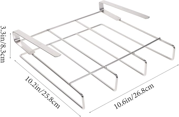 Hemoton Cutting Board Organizer Hanging Rack Cabinet Door Holder for Cutting Boards Pot Lids Mugs Kitchen Storage Shelf under Cabinet Space Saving Accessory 10.15 X 10.15 X 3.26 in - Image 2