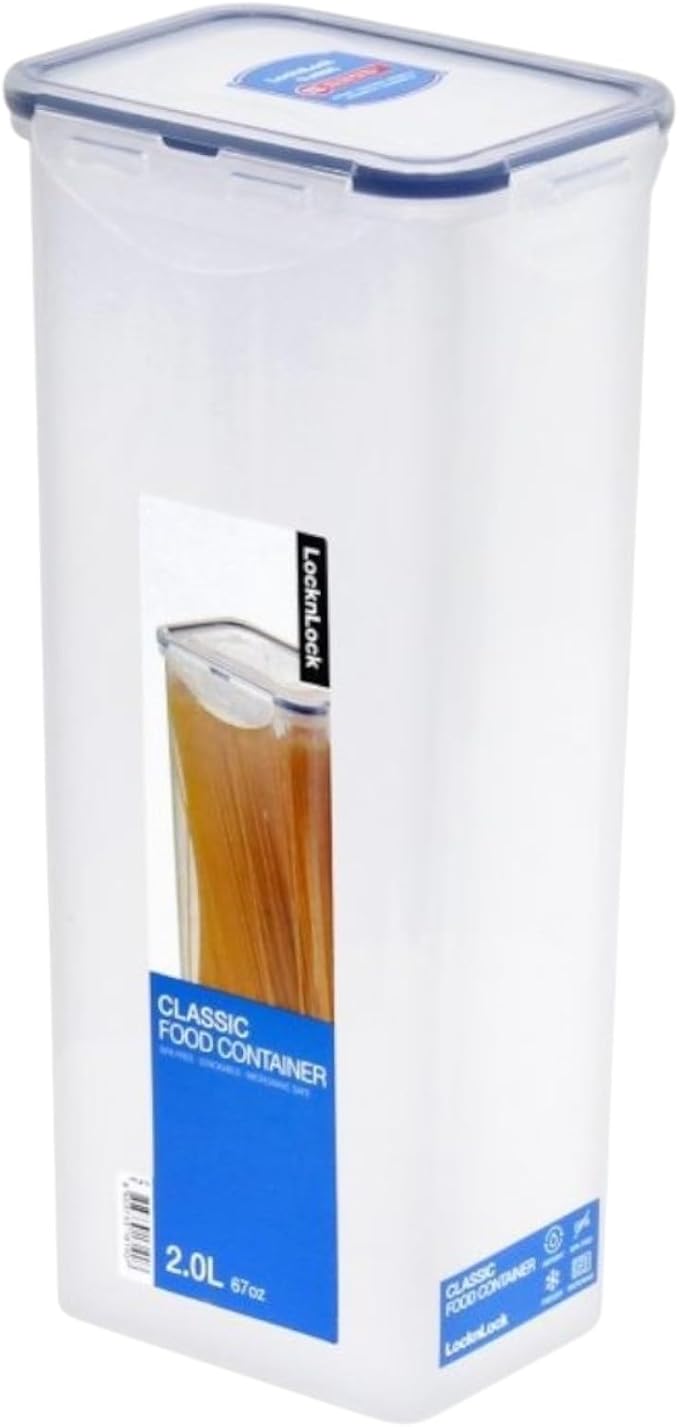 Lock & Lock Airtight Rectangular Tall Food Storage Container, Pasta Box 67.63-oz/ 8.45-cup (1) by LocknLock