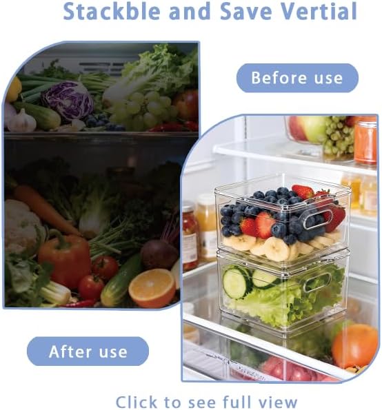 2 Pack Fruit Storage Containers for Fridge with Lid & Drain Basket | 3-in-1 Wash-Drain-Store – BPA-free clear containers keep berries/strawberries fresh, ready-to-eat in fridge. - Image 4