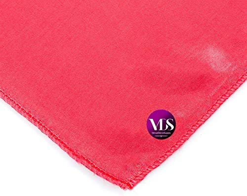 VDS - 12 Pieces | Satin Napkins 20 x 20 Inch Square | Kitchen & Dinner Table Napkins Cloths Handkerchief for Restaurant Bistro Wedding Christmas Birthday Party Dinner Decoration (Coral) - Image 5