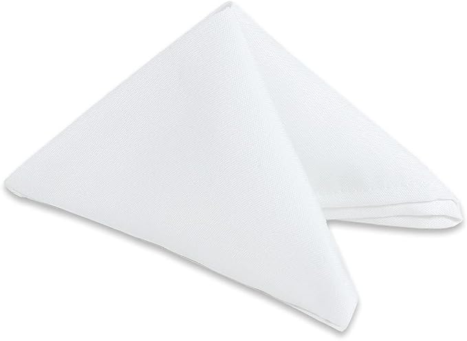 50 pcs White 20"x20" Polyester Cloth Napkins | Premium, soft, & durable square linen napkins, perfect for weddings, dining, restaurants, & parties. Washable. by LeadingLinens