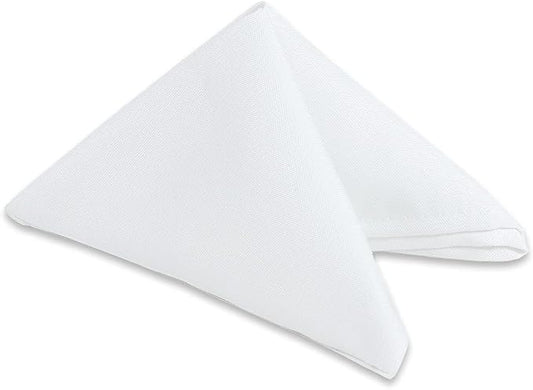 20 pcs White 17"x17" Polyester Cloth Napkins | Premium, soft, & durable square linen napkins, perfect for weddings, dining, restaurants, & parties. Washable. by LeadingLinens