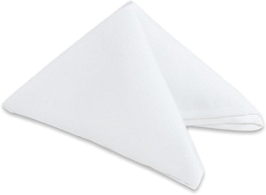 20 pcs White 20"x20" Polyester Cloth Napkins | Premium, soft, & durable square linen napkins, perfect for weddings, dining, restaurants, & parties. Washable. by LeadingLinens