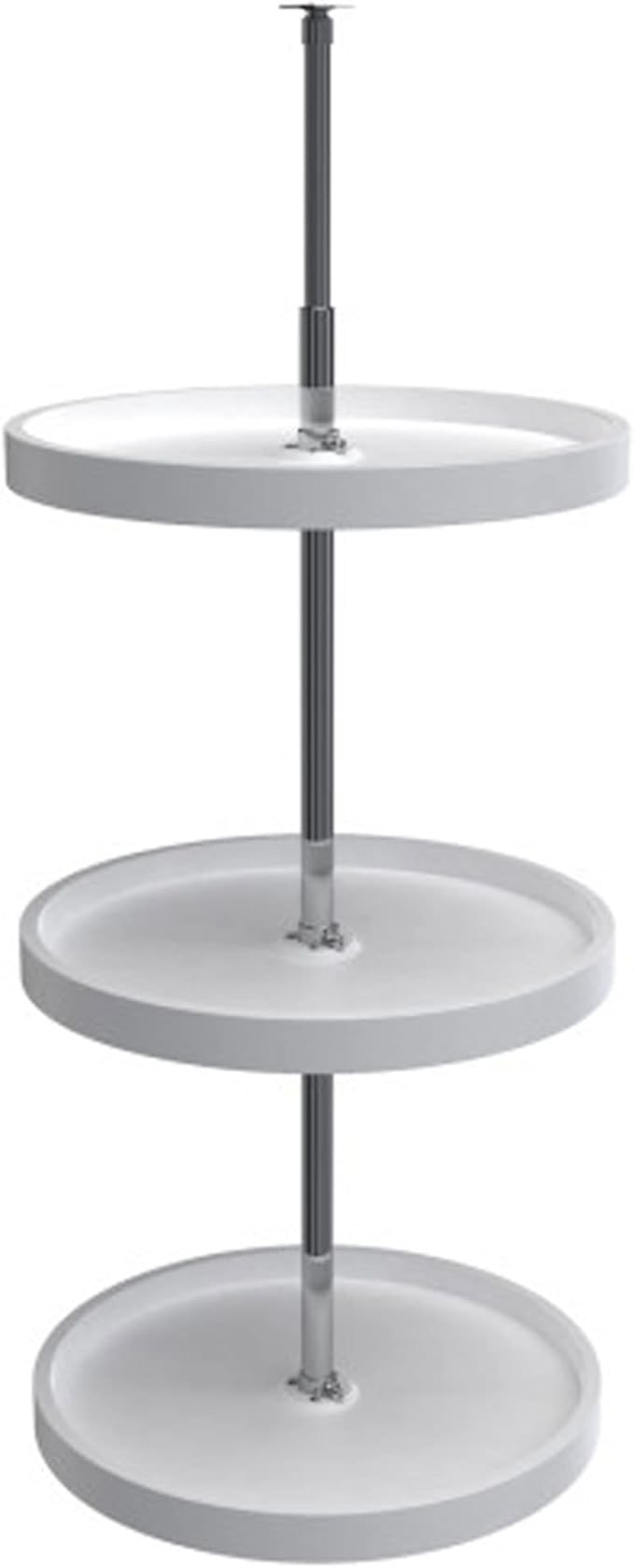 Rev-A-Shelf 18 Inch 3 Tier Full Circle Lazy Susan for H Corner Kitchen Cabinets, Large Plastic Home Storage Rotating Shelves, White, 6013-18-11-526 by Rev-A-Shelf