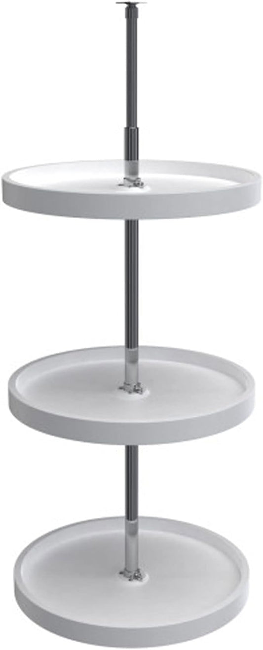 Rev-A-Shelf 18 Inch 3 Tier Full Circle Lazy Susan for H Corner Kitchen Cabinets, Large Plastic Home Storage Rotating Shelves, White, 6013-18-11-526 by Rev-A-Shelf
