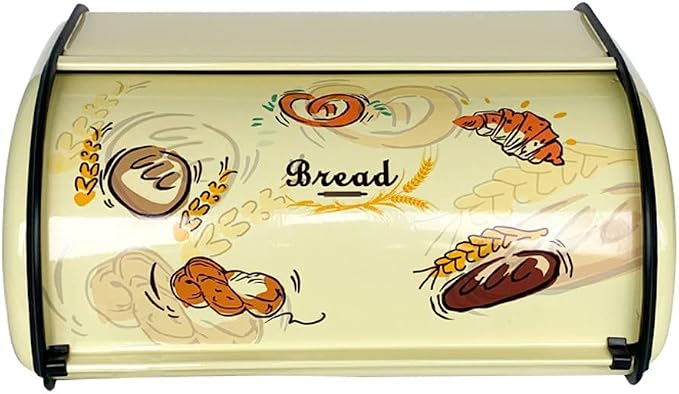 SOTECH Bread Box Metal Bread Storage Container Roll Top Bread Bin for Kitchen Countertop Farmhouse Bread Boxes Bread Keeper Holder Vintage airtight Counter by SOTECHLLC