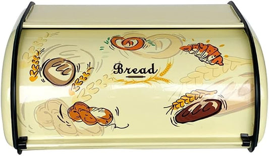SOTECH Bread Box Metal Bread Storage Container Roll Top Bread Bin for Kitchen Countertop Farmhouse Bread Boxes Bread Keeper Holder Vintage airtight Counter by SOTECHLLC