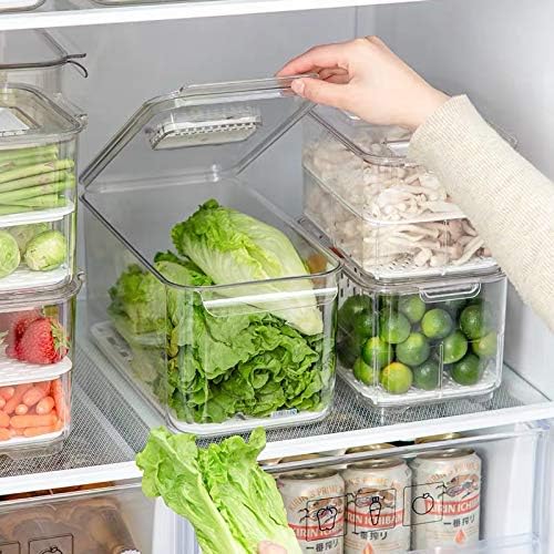 SANNO Fridge Produce Saver Stackable Refrigerator Organizer Vegetable Refrigerator Organizer Food Bins - Image 5