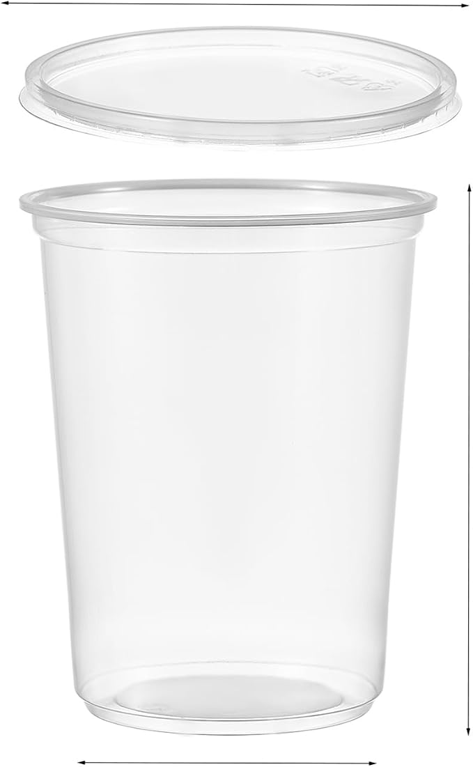 150 Sets - 32 oz. Plastic Deli Food Storage Soup Togo Containers With Airtight Lids Clear Disposable Takeout Quart Container - Image 2