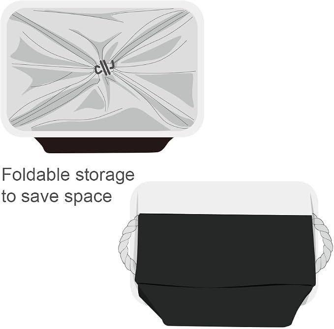 Organization and Storage for Shelves - Extra Jumbo 3 Pack 20.5x15.7x13.8 inch Fabric Storage Basket for Organizing, Storage Bins for Shoes Towel Blanket (White & Black) - Image 7