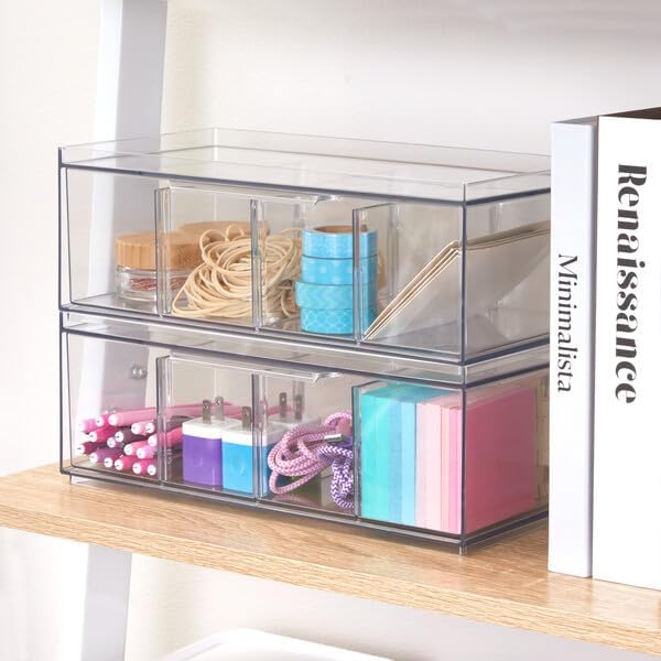 iDesign XL Tea Bag Organizer, 4-Section Clear Stackable, 4-Pack | For Counter, Storage Drawer, For Cabinet - Image 6