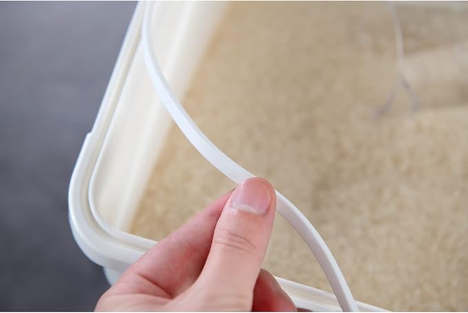 25 Liter / 40 lbs Rice Storage Container with Measuring Cup, BPA free, For Rice | Grain | Pet Food | Flour, 1 count, White - Image 7