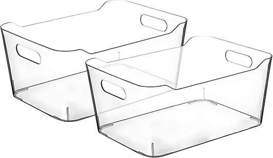 Clear Plastic Storage Bins for Kitchen Organization or Pantry Organizers and Storage, Freezer Fridge Organizer Containers Bin for Organizing Refrigerator Closet Cabinet Organizers by CONTROLKITCHEN