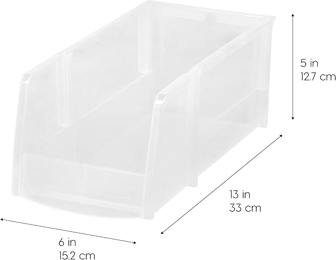 IRIS USA 8-Pack, Large Clear Stackable Storage Bins | Organize snacks, cans, coffee pods, craft supplies, and household essentials with clear visibility and easy access - Image 2