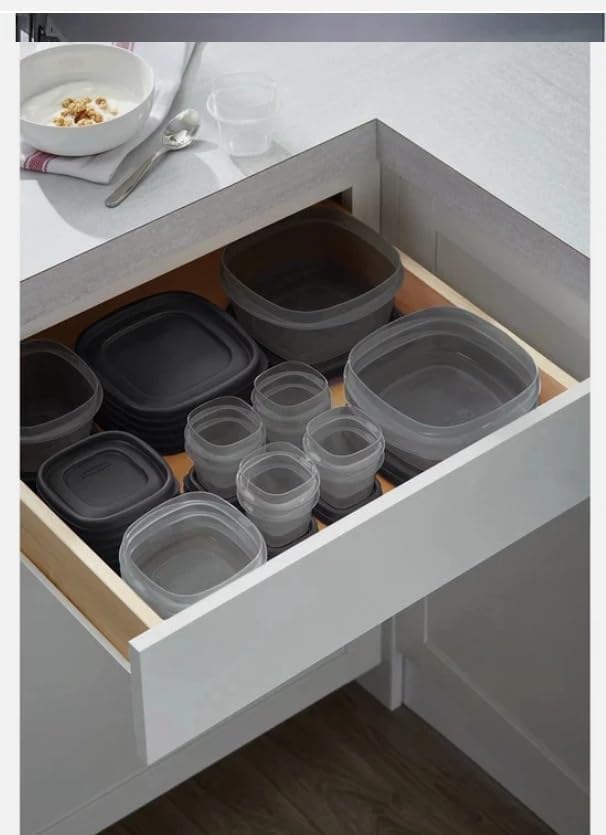 Rubbermaid Easy Find Lids Food Storage Containers 46-Piece Set BPA-free Freezer Dishwasher Microwave-Safe Black - Image 5