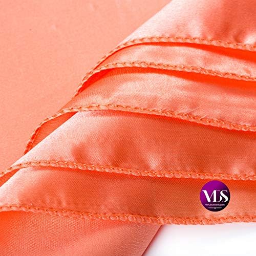 VDS - 200 Pieces | Satin Napkins 12 x 12 Inch Square | Kitchen & Dinner Table Napkins Cloths Handkerchief for Restaurant Bistro Wedding Christmas Birthday Party Dinner Decoration (Peach) - Image 3