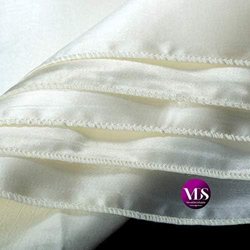 VDS - 200 Pieces | Satin Napkins 20 x 20 Inch Square | Kitchen & Dinner Table Napkins Cloths Handkerchief for Restaurant Bistro Wedding Christmas Birthday Party Dinner Decoration (Ivory) - Image 3