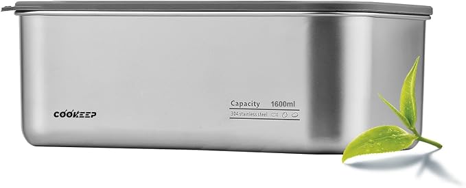 54oz/1600ml Stainless Steel Food Containers,Stainless Steel Containers with Lids,Snack Containers,Lunch Box,Easy Clean,Airtight & Leakproof for Kitchen Storage,Dishwasher Safe,BPA-Free by Unknown