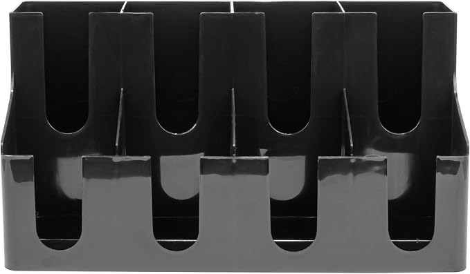 Restaurantware Restpresso Coffee Bar Organizer, 1 Count Durable 8 Compartments, Compact Size, Black Plastic Tabletop Coffee Supplies Organizer For Homes, Office Spaces, Breakrooms, and Lounges - Image 2