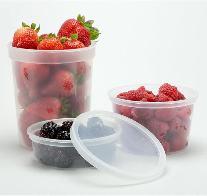 Nicole Home Collection 16oz - 240ct, Food Storage Containers With Lids, Leak-proof, Microwave-Safe, Freezer-Safe, Stackable Deli Containers, BPA Free - Image 4