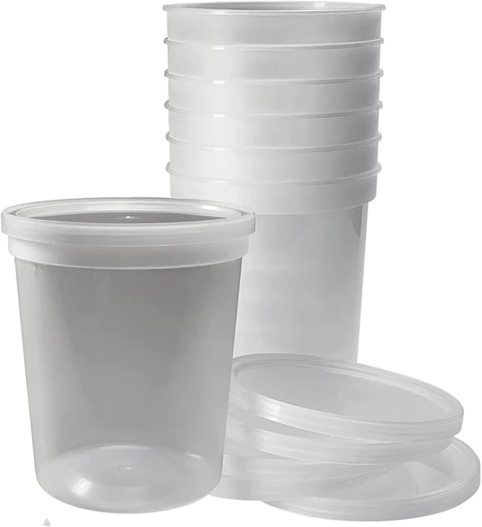 32 Oz Deli Containers with Lids | Heavy Duty BPA Free Food Storage Cups for Soup Meal Prep Slime Leftovers | Microwave Freezer Safe Reusable Round Containers | 144 Count - Image 7
