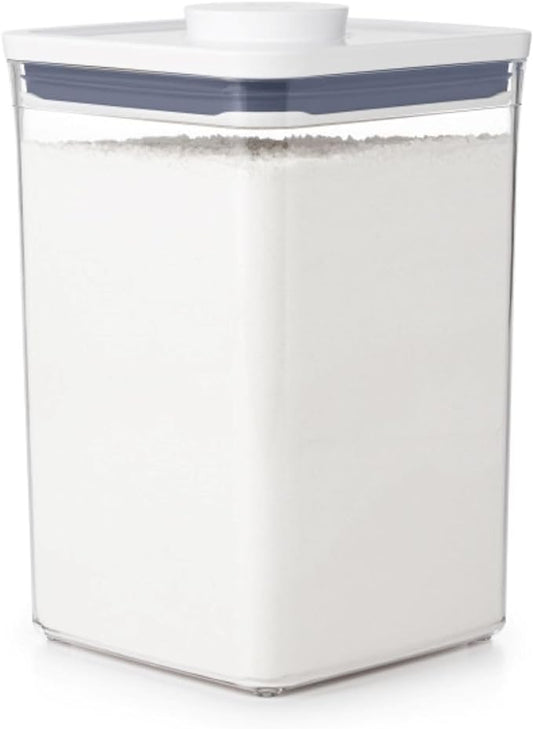 OXO Good Grips POP Container, Airtight Food Storage for Pantry, 4.4 Qt | One-push Airtight Seal, Store Dry Goods like Flour, Sugar or Pasta, Stackable, Dishwasher safe, Big Square Medium Shape by Unknown