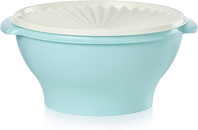 Tupperware Heritage Collection 17.25 Cup Bowl with Starburst Lid, Light Blue Vintage Color, Dishwasher Safe and BPA Free (4.1 L) by Tupperware