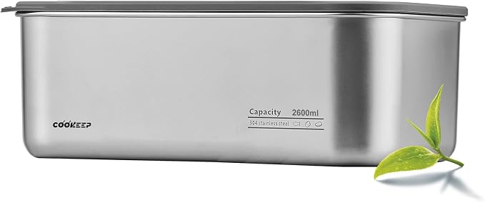 88oz/2600ml Stainless Steel Food Containers,Stainless Steel Containers with Lids,Snack Containers,Lunch Box,Easy Clean,Airtight&Leakproof for Kitchen Storage,Dishwasher Safe,BPA-Free by Unknown