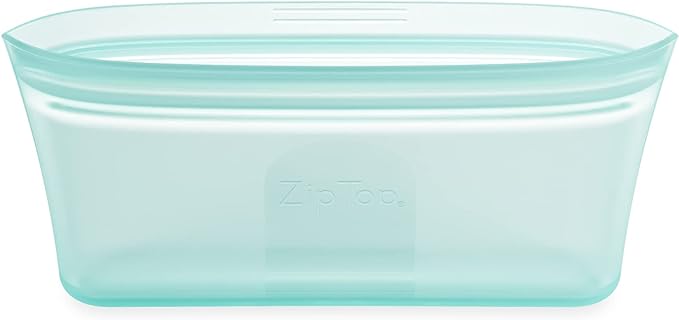 Zip Top Reusable Food Storage Bags | Snack Bag [Teal] | Silicone Meal Prep Container | Microwave, Dishwasher and Freezer Safe | Made in the USA by ZipTop