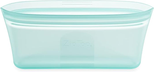 Zip Top Reusable Food Storage Bags | Snack Bag [Teal] | Silicone Meal Prep Container | Microwave, Dishwasher and Freezer Safe | Made in the USA by ZipTop