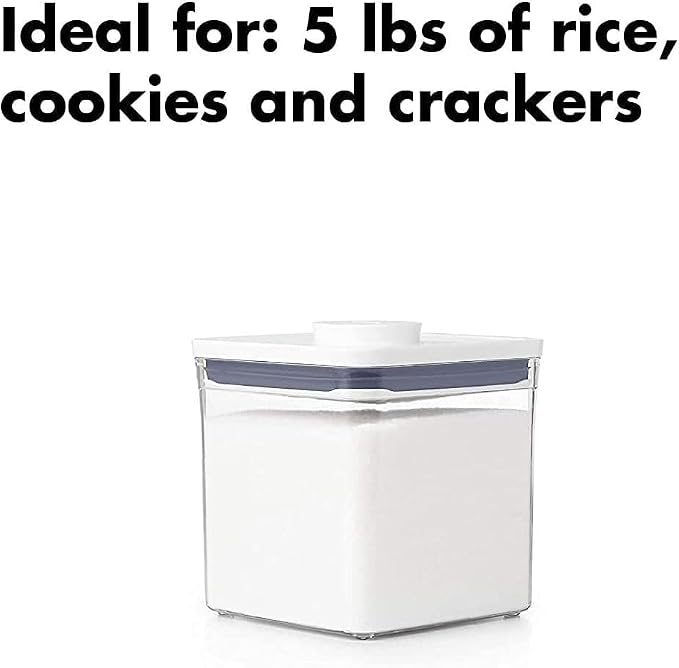 OXO Good Grips POP Container 2.8-Quart Square Airtight Food Storage for Sugar and More (Set of 4) - Image 3
