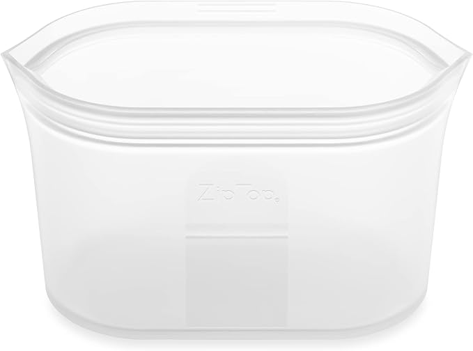 Zip Top Reusable Food Storage Bags | Medium Dish [Frost] | Silicone Meal Prep Container | Microwave, Dishwasher and Freezer Safe | Made in the USA by ZipTop
