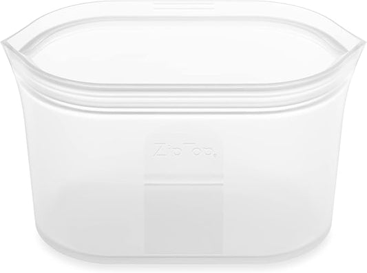 Zip Top Reusable Food Storage Bags | Medium Dish [Frost] | Silicone Meal Prep Container | Microwave, Dishwasher and Freezer Safe | Made in the USA by ZipTop