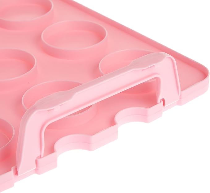 Juvale 3-Tier Cupcake Carrier - Airtight Plastic Container for Baking - Stackable Cupcake Containers & Removable Trays - Portable Cake Transport Holder - Holds 36, Pink, 13.5"x10.25"x10.75" - Image 6