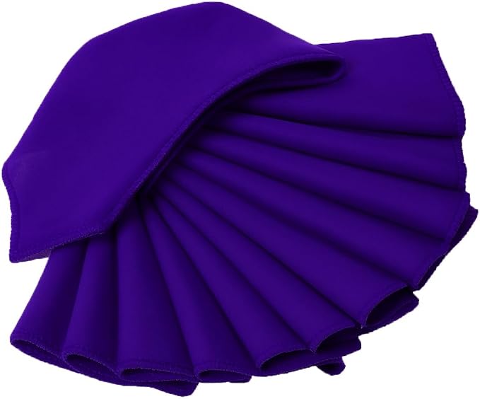 Pack of 100 PCS Cloth Napkins 17x17 inch Washable Polyester Dinner Napkins Soft Table Napkins for Wedding Party Dining Banquet Bistro Decoration - Purple - Image 4