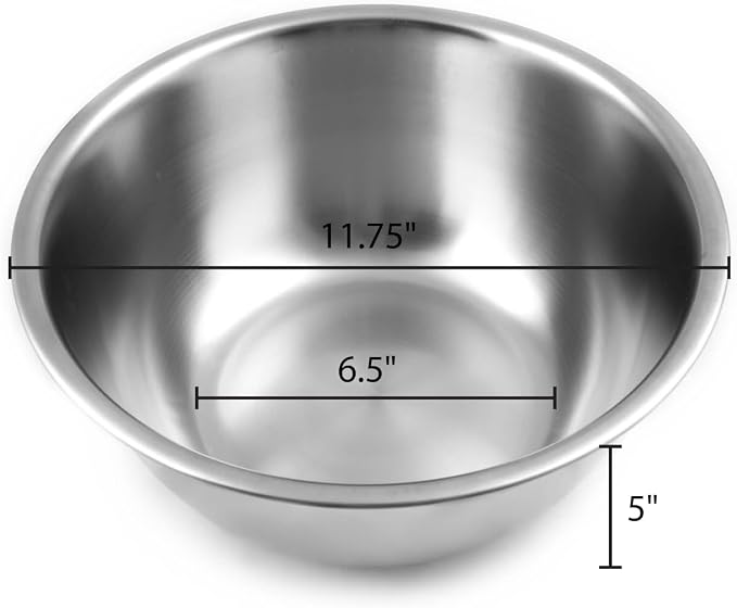 Fox Run Stainless Steel Mixing Bowl, Set of 3 Nesting Mixing Bowls | 4.25, 6.25 & 10.75 Quart Mixing Bowl Set | Double Wall Construction For Temperature Retention | Dishwasher Safe Mixing Bowls - Image 5