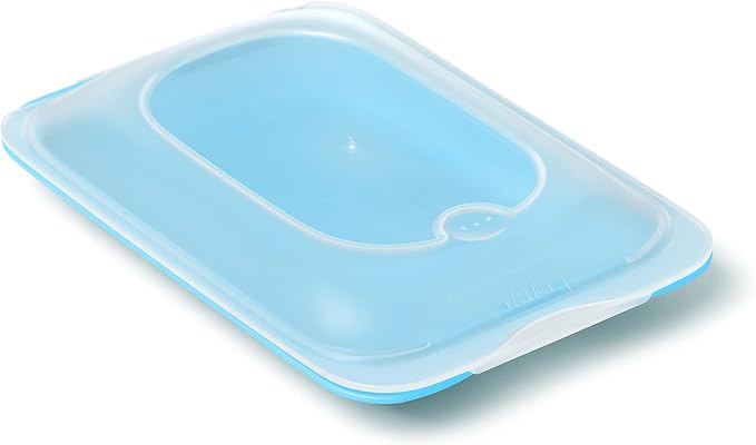 TATAY Cold Cuts Container 12x3.1x18 cm BPA-Free Microwave Safe Freezer Safe | Cold Cuts Container | 3-Piece Set | Dishwasher Safe | Stackable Design | Removable Lid | Set of 3 Mini | Fridge Storage, Blue - Image 3