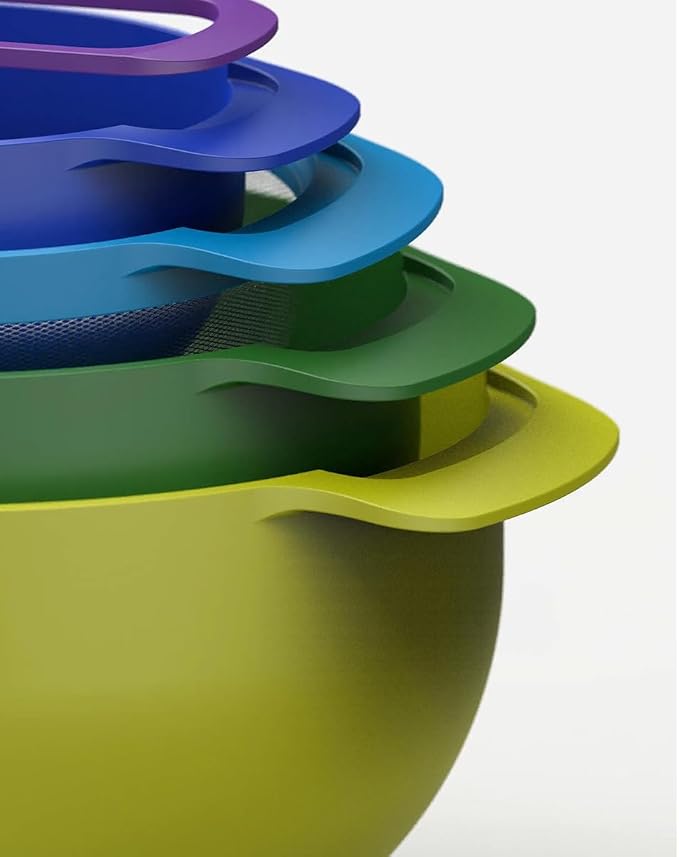 Joseph Joseph Nest 9 Plus, 9 Piece Compact Food Preparation Set with Mixing Bowls, Measuring cups, Sieve and Colander, MultiColor - Image 4