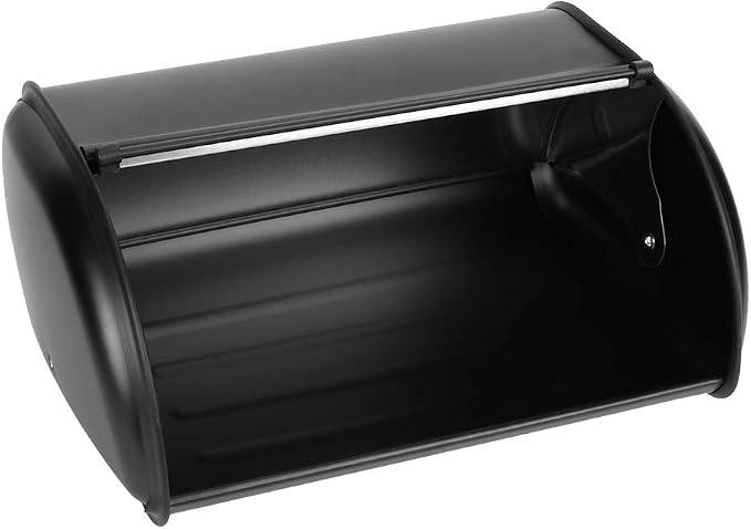 Bread Box for Kitchen Countertop, Stainless Steel Bread Holder, Large Capacity Bread Storage Container, Metal Bread Bin, Morden Bread Box with Rolling Door for Homemade Breads, Pastries,(Black) - Image 7