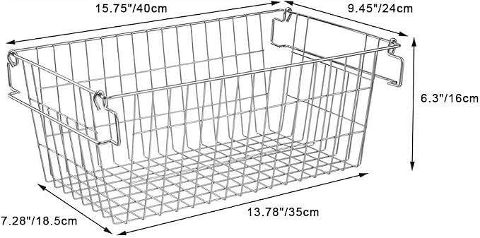 SANNO Chest Freezer Basket Stackable Baskets, Pantry Storage and Organization Chest Freezer Bins Stackable Potato and Onion Storage Bin Metal Baskets for Storage,set of 4 - Image 9