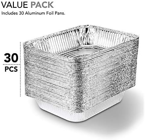 Stock Your Home Aluminum Pans 9x13 Disposable Foil Pans (30 Pack) - Half Size Steam Table Deep Trays - Tin Foil Pans Great for Cooking, Heating, Storing, Prepping Food - Image 3