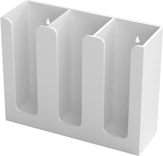 Richboom Acrylic Coffee Cup and Lid Storage Organizer Holder, 3 Compartments, White by Richboom