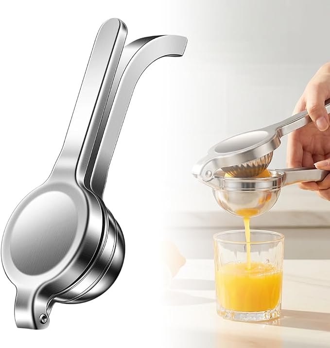 Handheld Lemon Juice Squeezer, Lemon Squeezer Stainless Steel, Manual Fruit Juice Squeezer, Heavy Duty Citrus Press Juicer, Ergonomic Hand Press Juicer for Lime, Orange, Grapefruit, Pomegranate (1pcs) by YPZVX