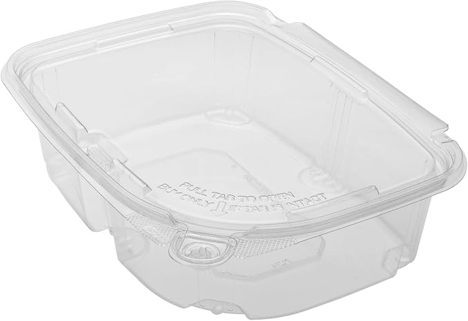 Karat 24oz PET Tamper Resistant Hinged Deli Container [200 ct] - Plastic Clamshell Food Containers, Easy Open Pull-Tab for Restaurants & Takeout - Image 5