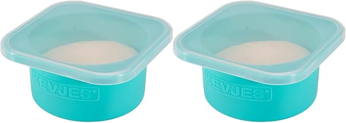 500ml Individual Dough Storage Vessels with Airtight Lid – Ideal for Neapolitan Pizza Round Dough Ball Cold Fermentation, Food Grade Silicone, Freezer & Dishwasher Safe– 2 Pack (Blue) by kevjes