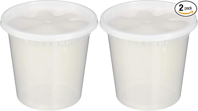 [24 OZ, 25 Sets Plastic Deli Food Storage Containers with Airtight Lids | Microwave-, Freezer-, Dishwasher-Safe | BPA Free | Heavy-Duty | Meal Prep | Leakproof | Recyclable (Pack of 2) by EDI