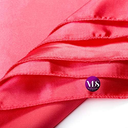 VDS - 200 Pieces | Satin Napkins 12 x 12 Inch Square | Kitchen & Dinner Table Napkins Cloths Handkerchief for Restaurant Bistro Wedding Christmas Birthday Party Dinner Decoration (Coral) - Image 3