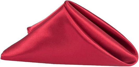 CVL 50 Pk, Satin Napkin 20"x20" Square Edge: Hemmed Material: 100% Polyester - Burgundy by Unknown